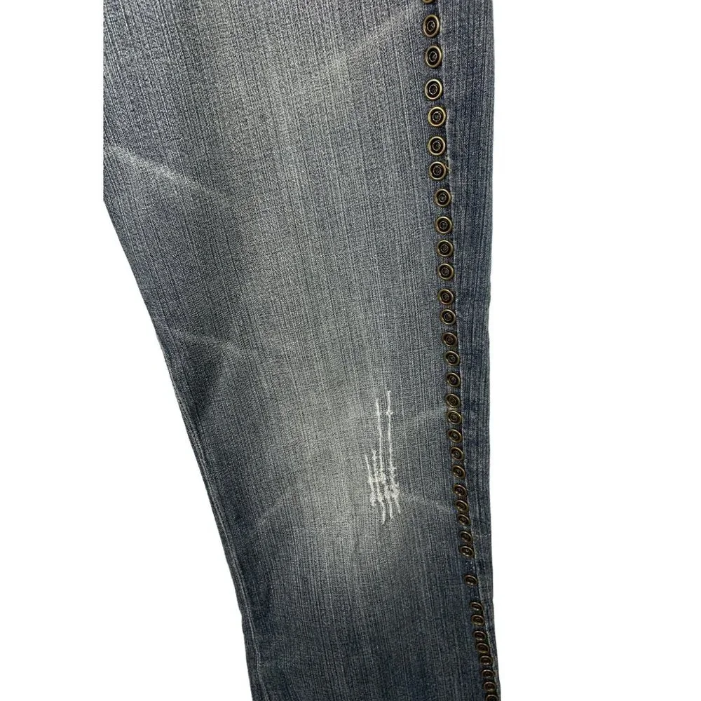 #0684 Xray Mens Jeans Denim 36x32 Blue Distressed Biker Pants